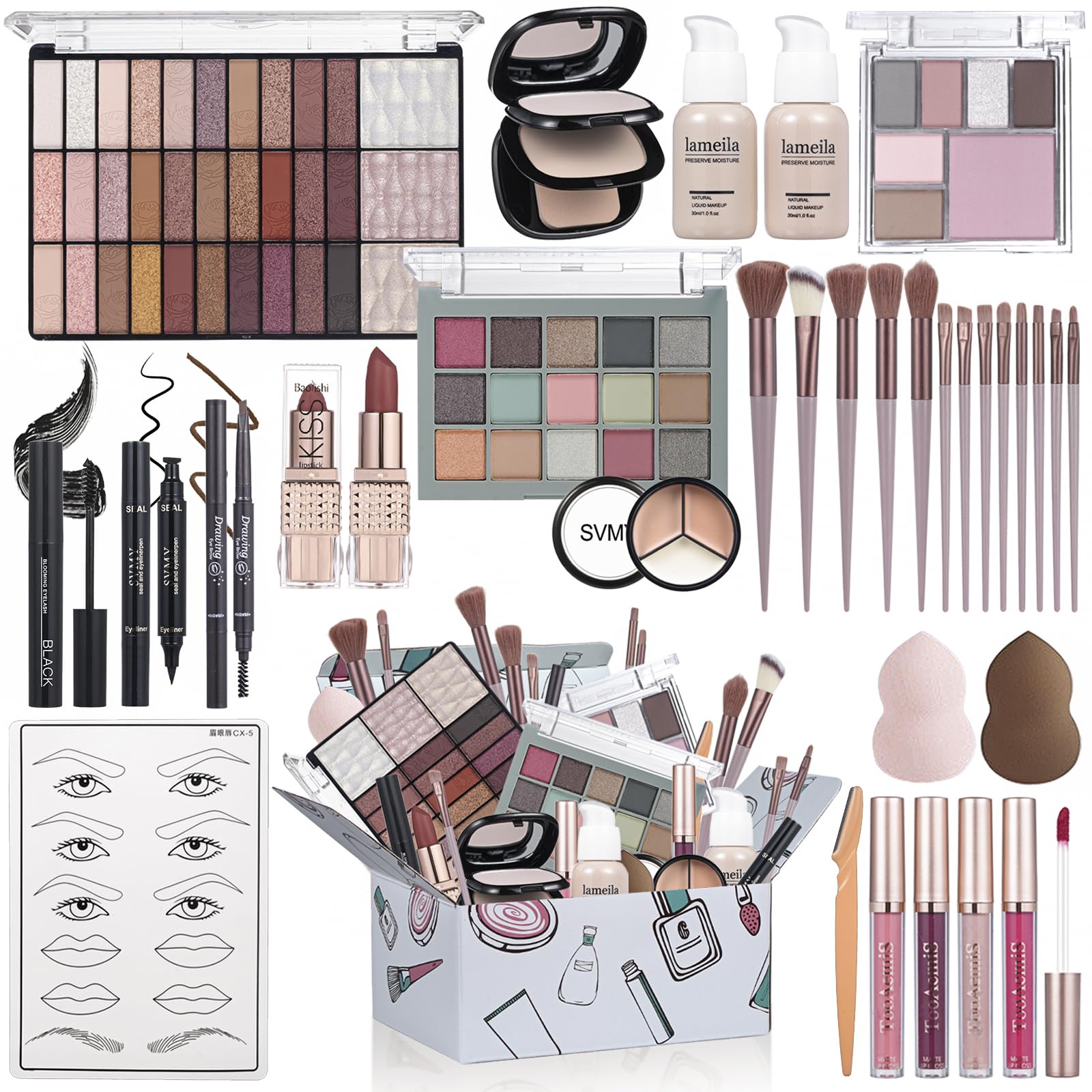 TooAemiS coffret maquillage tout-en-un pour un look pro durable.