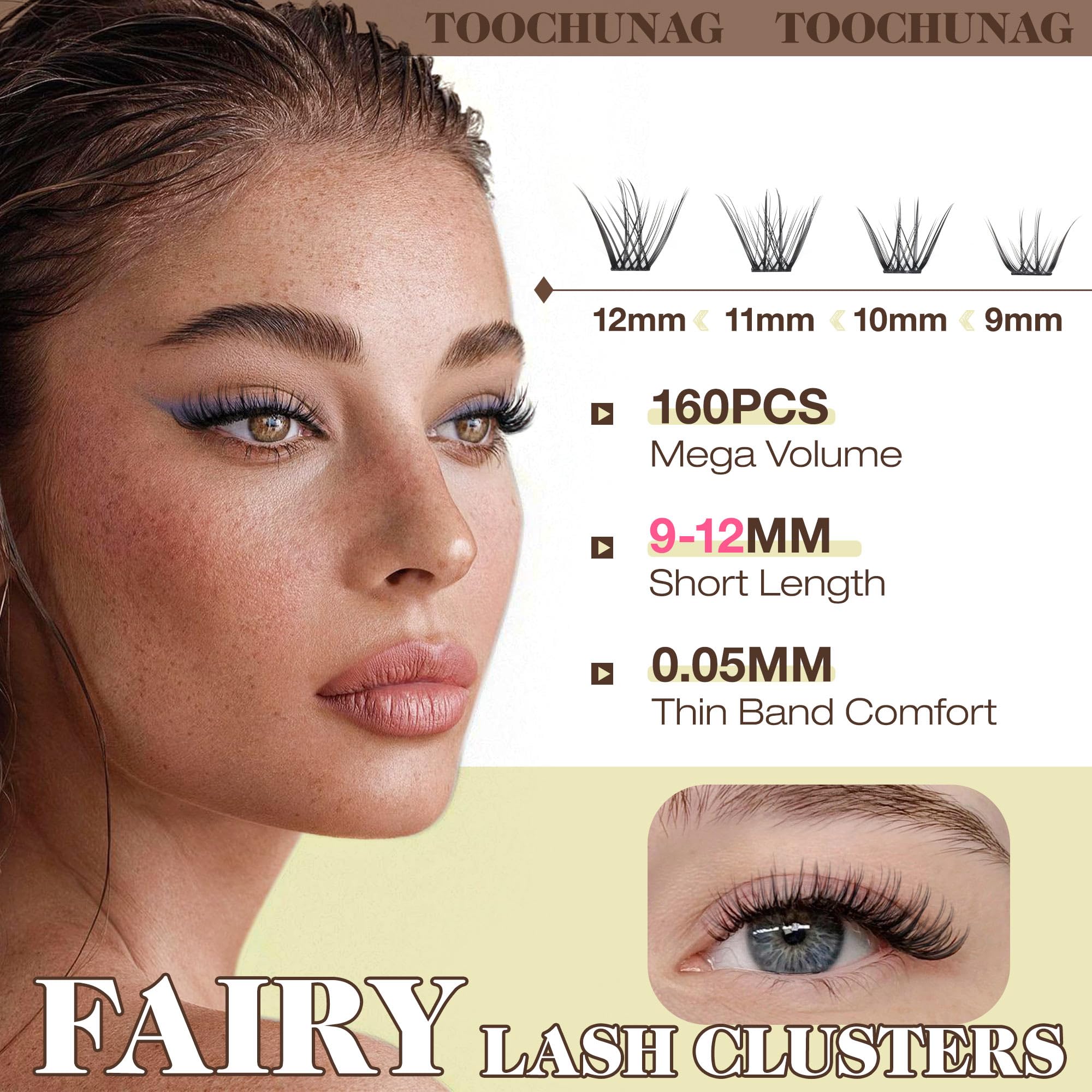 TOOCHUNAG bande douce légère pour port confortable des cils.