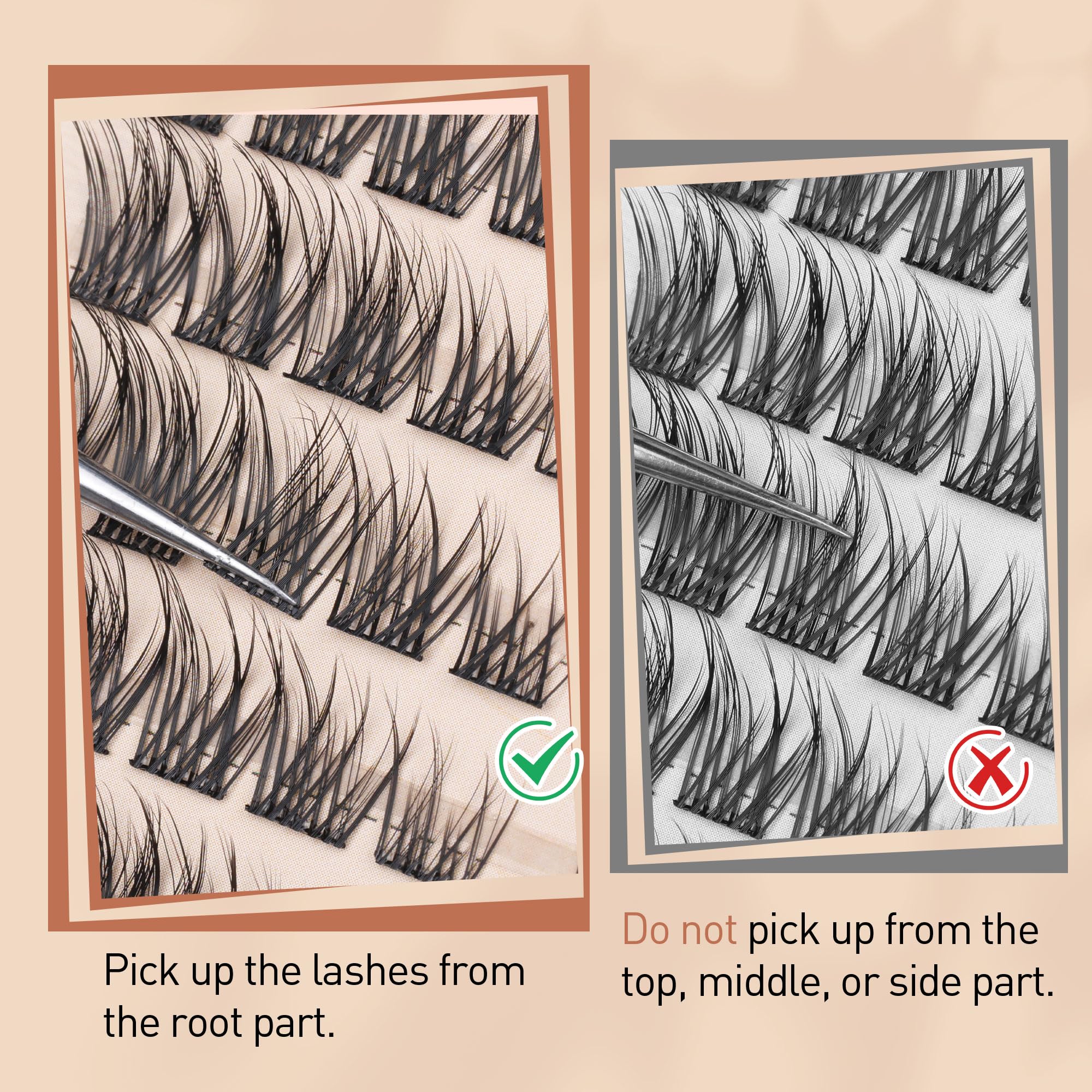 TOOCHUNAG cils clusters œil-chat, rendu duveteux et élégant pour un look subtil