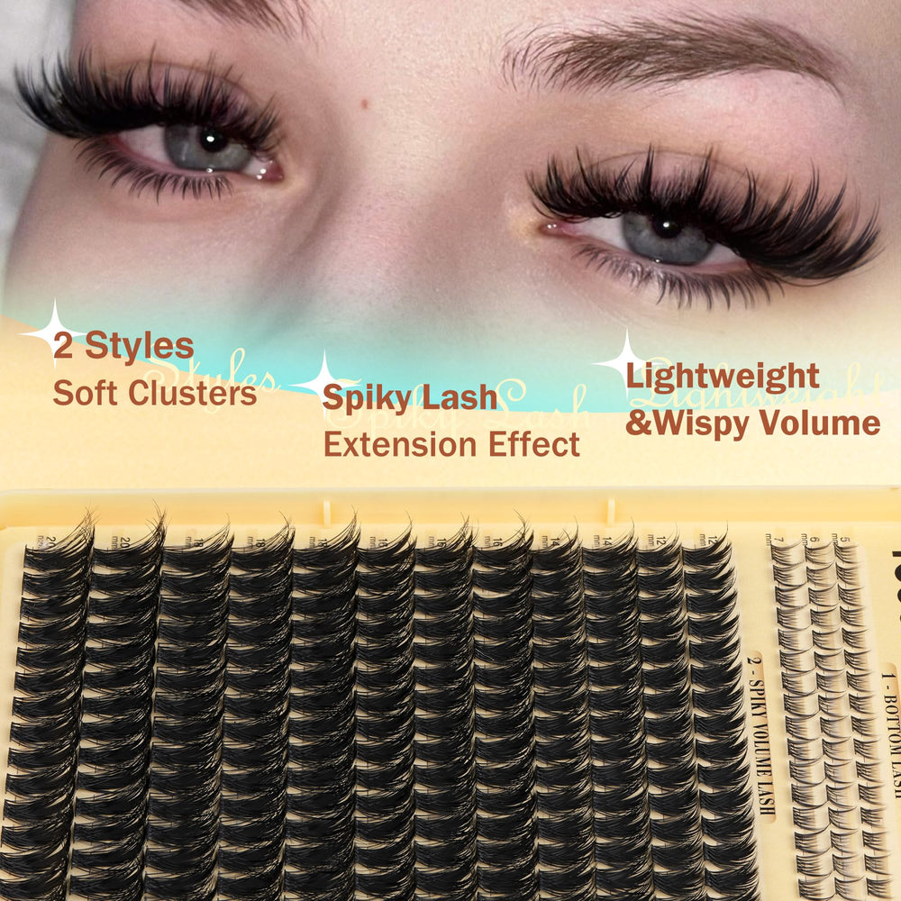 TOOCHUNAG cils curly en grappes spikes pour un volume durable