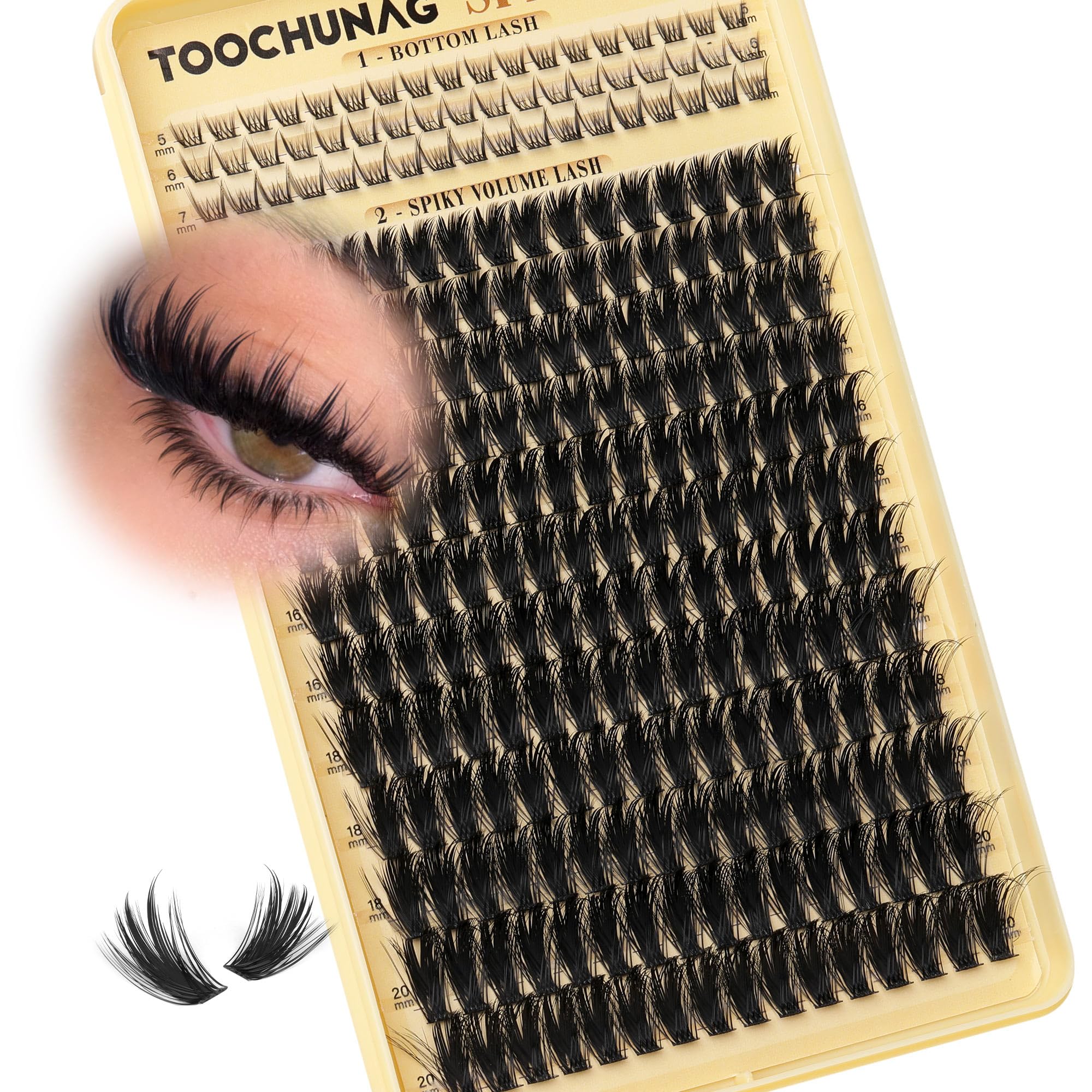 TOOCHUNAG cils ensembles en grappes spikes pour looks variés