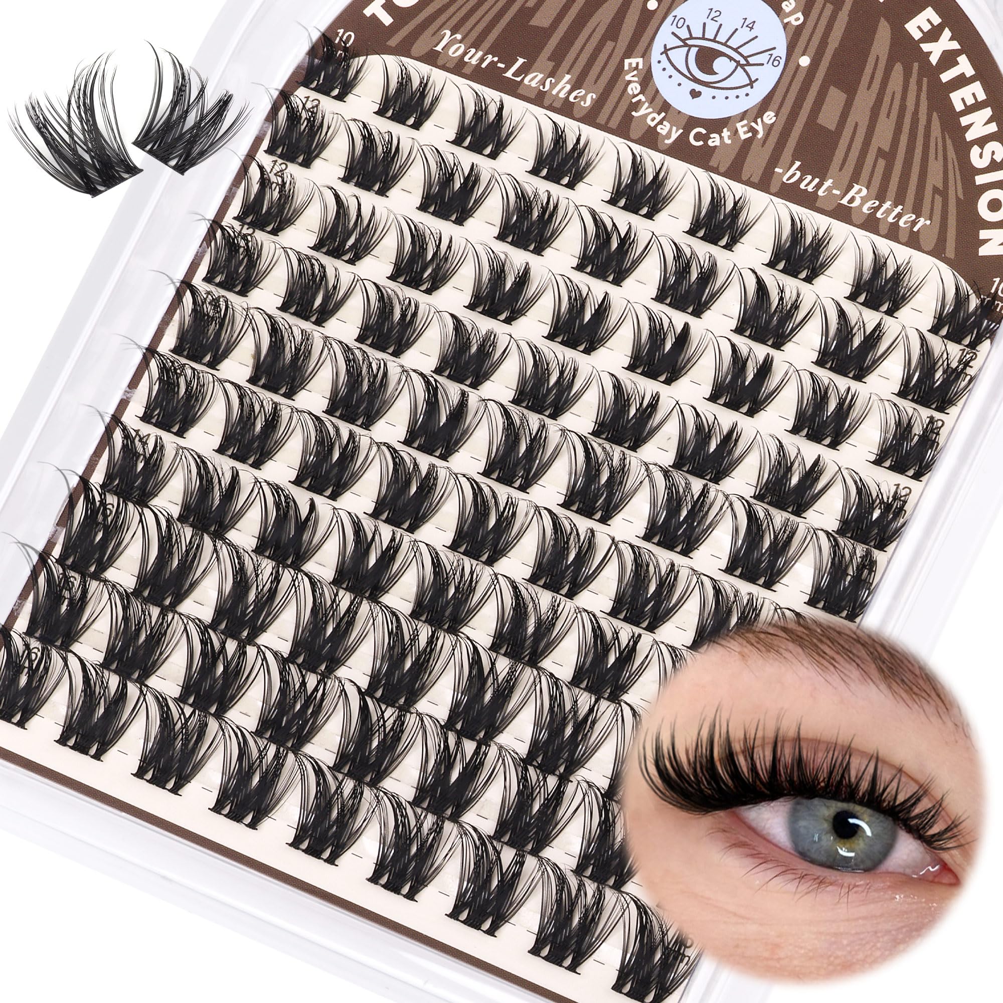 TOOCHUNAG cils en grappes legers et courbe en D pour un regard plus ouvert.