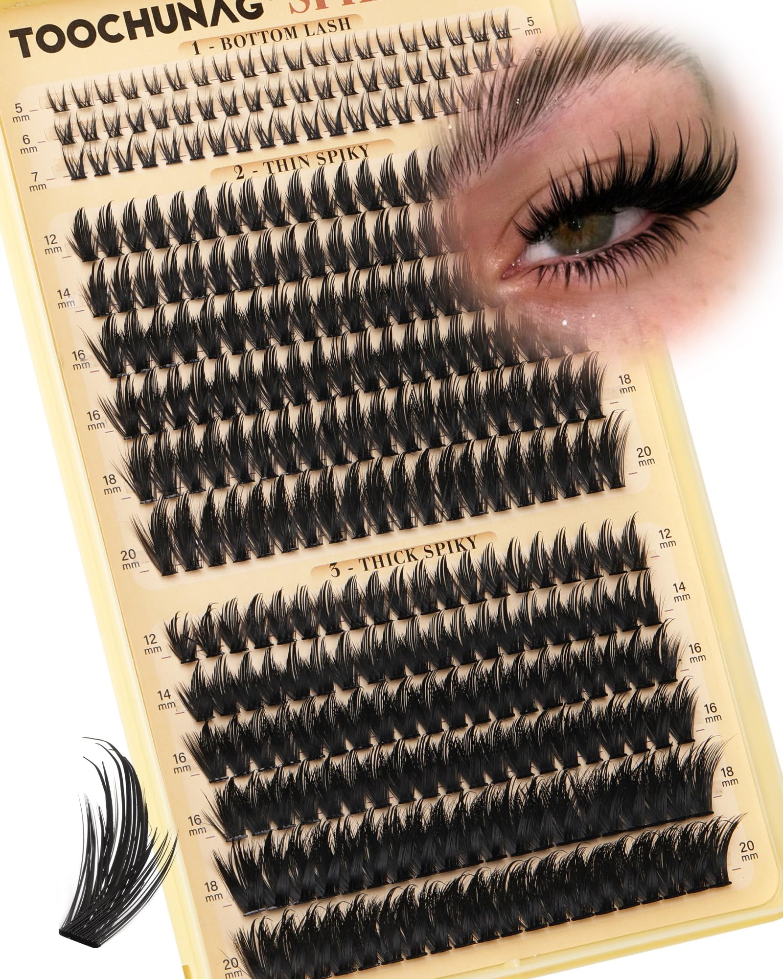 TOOCHUNAG extensions manga épineuses 12-20 mm pour un regard élargi et captivant
