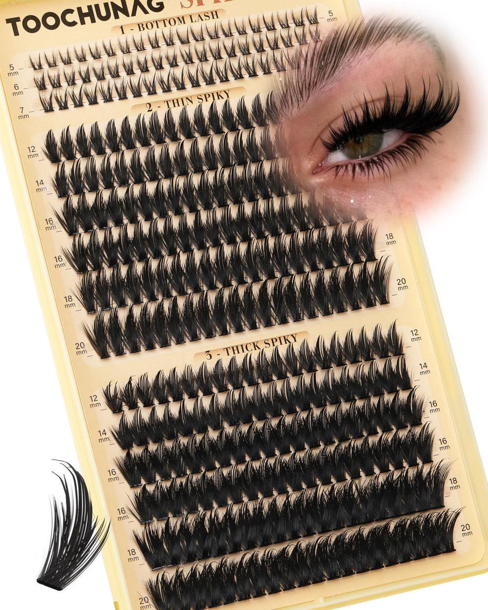 TOOCHUNAG extensions manga épineuses 12-20 mm pour un regard élargi et captivant