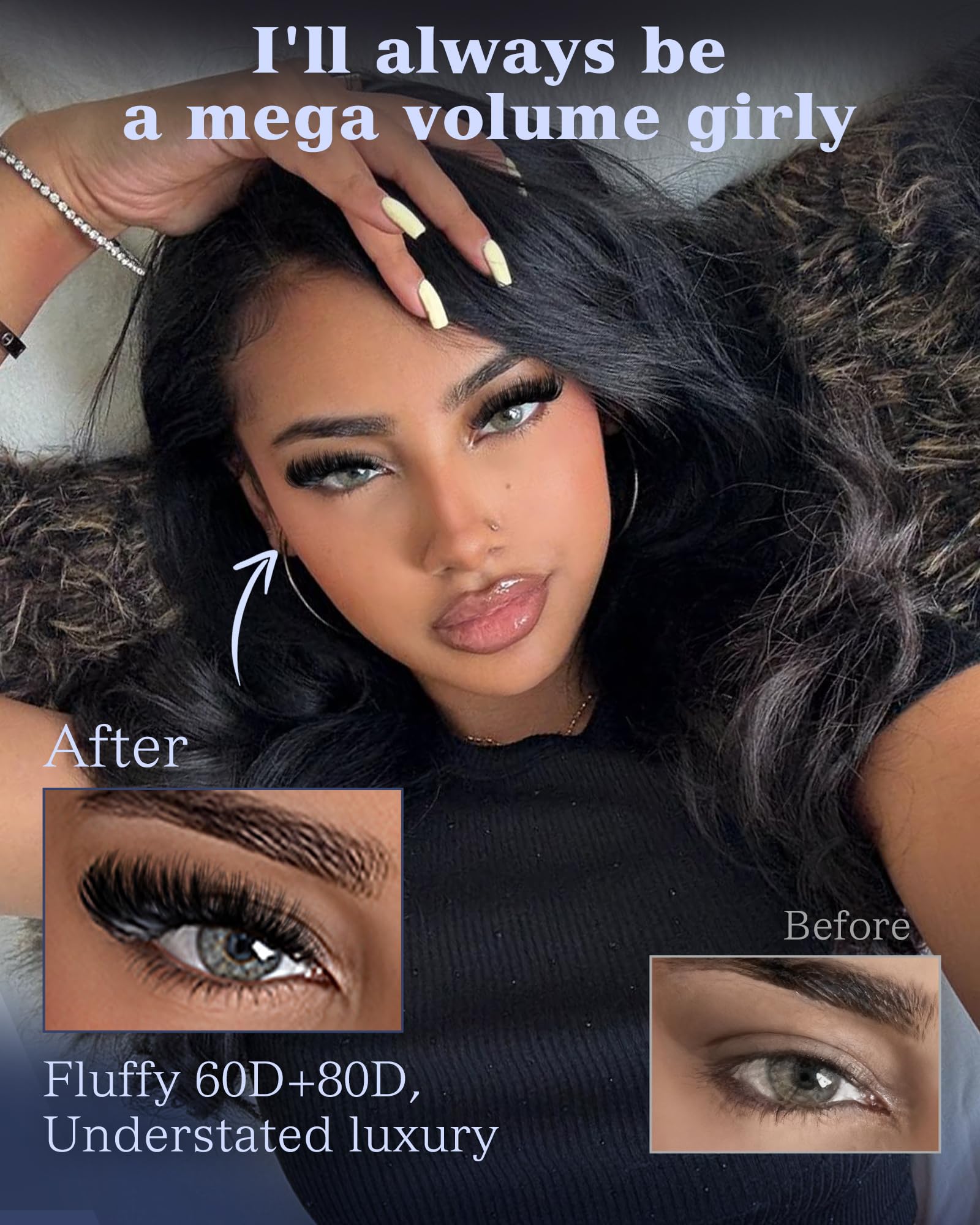 TOOCHUNAG cils pelucheux, clusters longueurs 10-18 mm pour un look dense