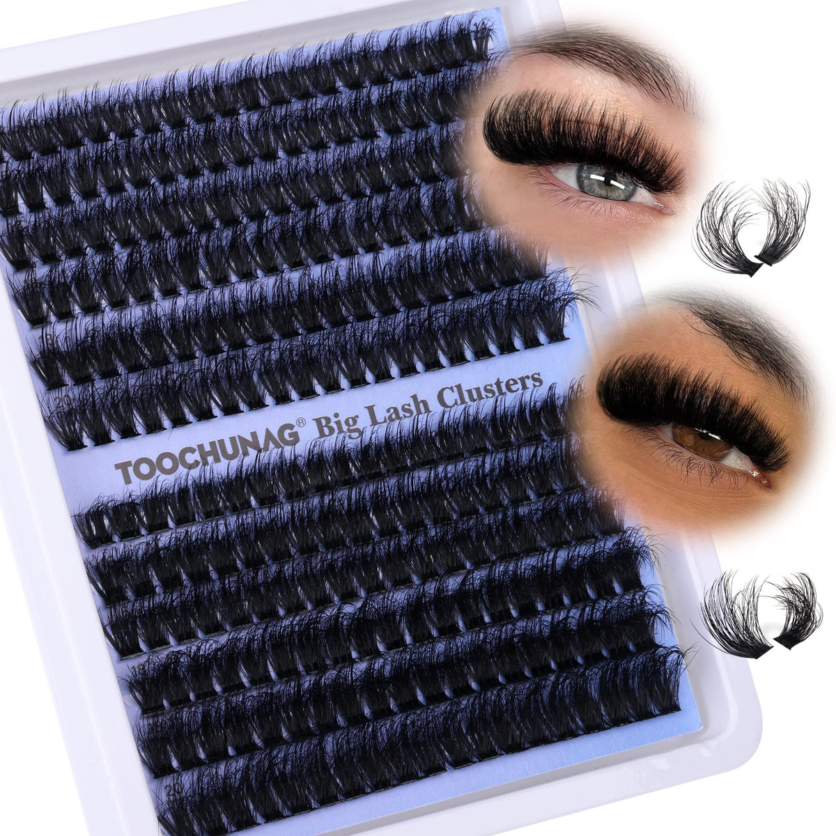 TOOCHUNAG Clusters Cils Duveteux 14-20 mm, volume naturel