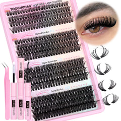 TOOCHUNAG ensemble extensions cils 384pcs pour un regard personnalisable à domicile.