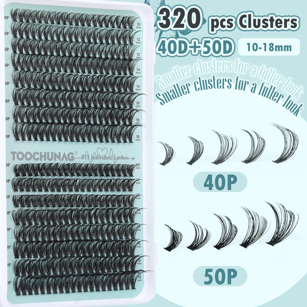 TOOCHUNAG extensions cils 40D+50D pour un style modulable