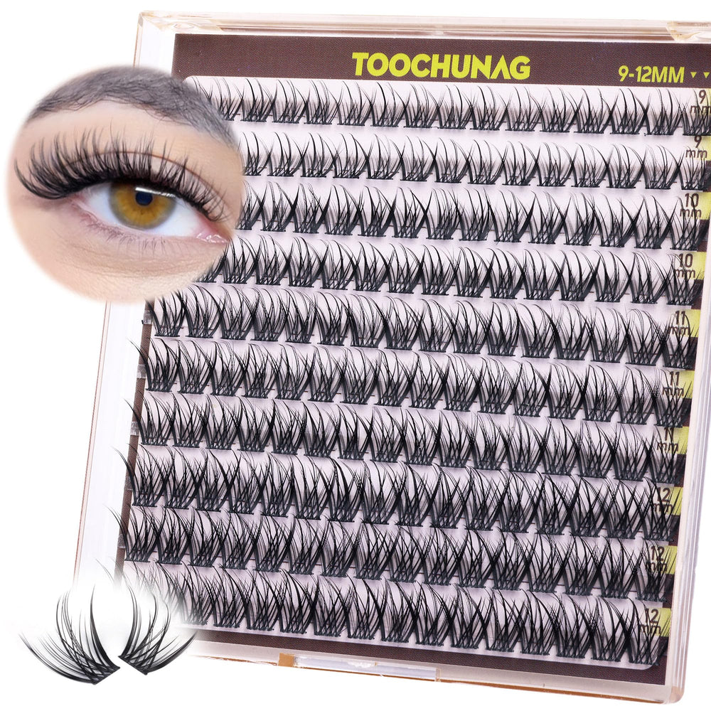 TOOCHUNAG groupements de cils Fairy 9-12mm pour effet naturel.
