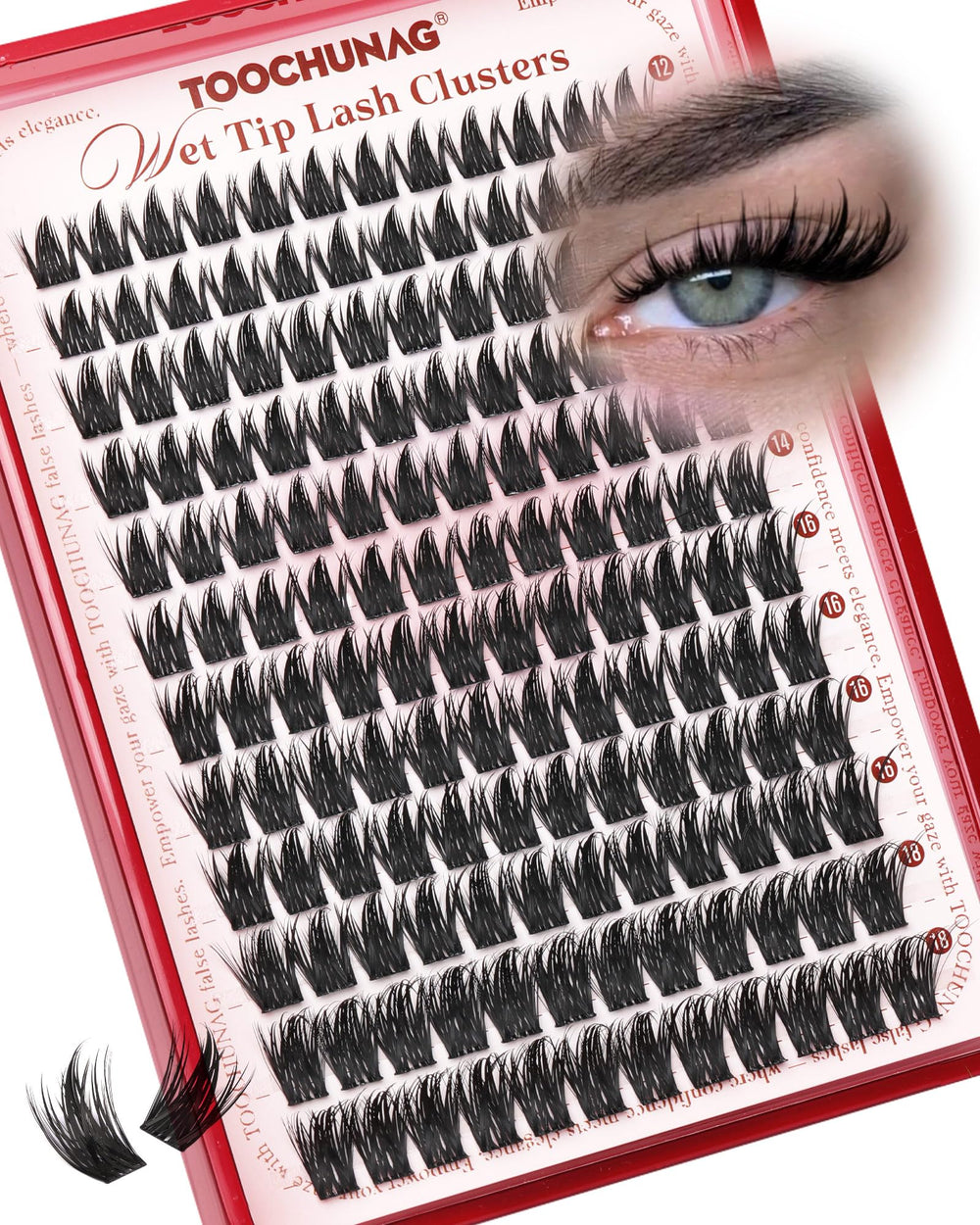 TOOCHUNAG groupes cils manga 12-18mm pour un regard plus ouvert.