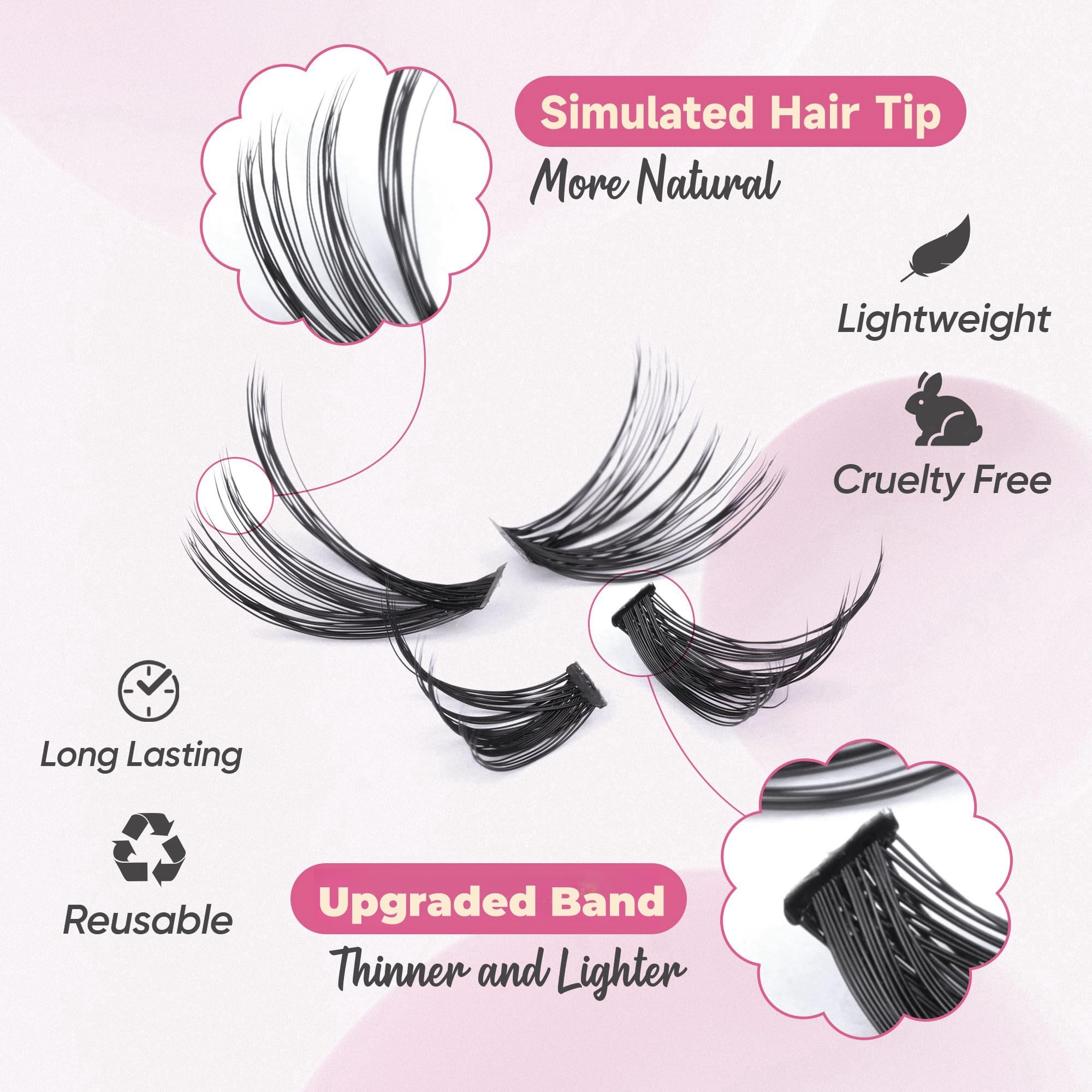 TOOCHUNAG kit cils à réaliser soi-même pour débutants et retouches rapides.