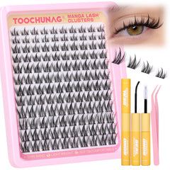 TOOCHUNAG kit cils manga 8-14mm pour prolongement naturel et facile