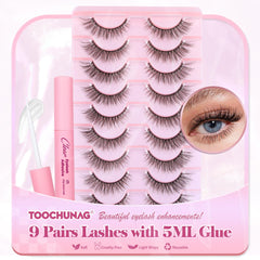 TOOCHUNAG kit cils naturels 12 mm pour regard discret et lumineux