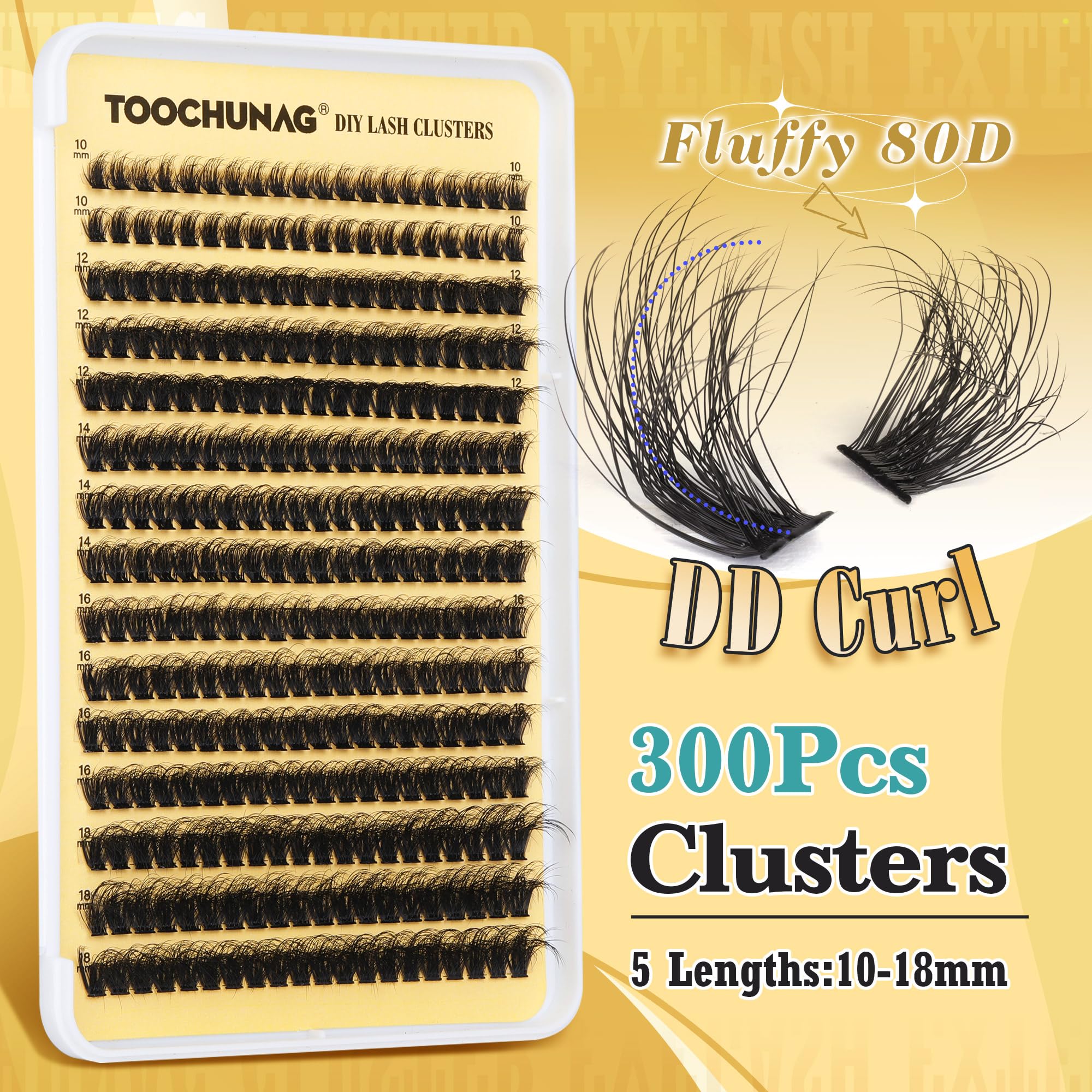 TOOCHUNAG longueurs-10-18mm pour cils: permet un effet léger et naturel.