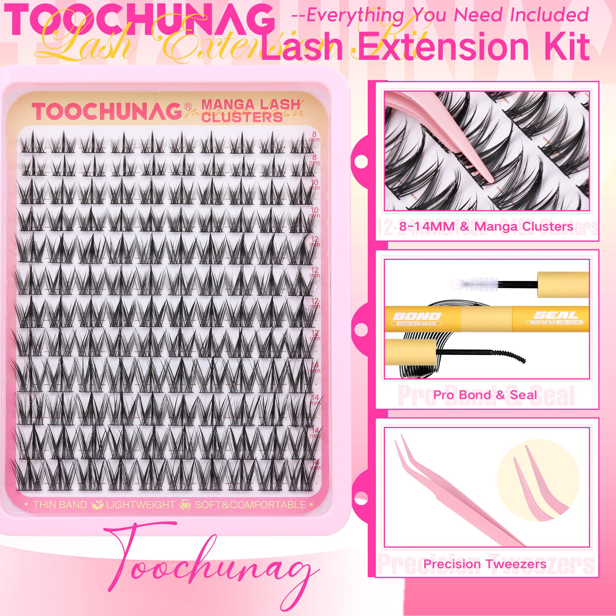 TOOCHUNAG pinces courbes pour placement précis des cils