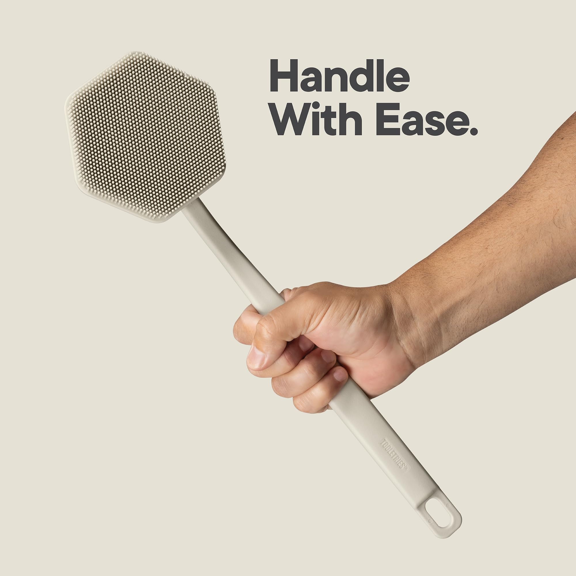 TOOLETRIES brosse-dos-silicone-brins-profond, nettoyage ciblé des zones difficiles.
