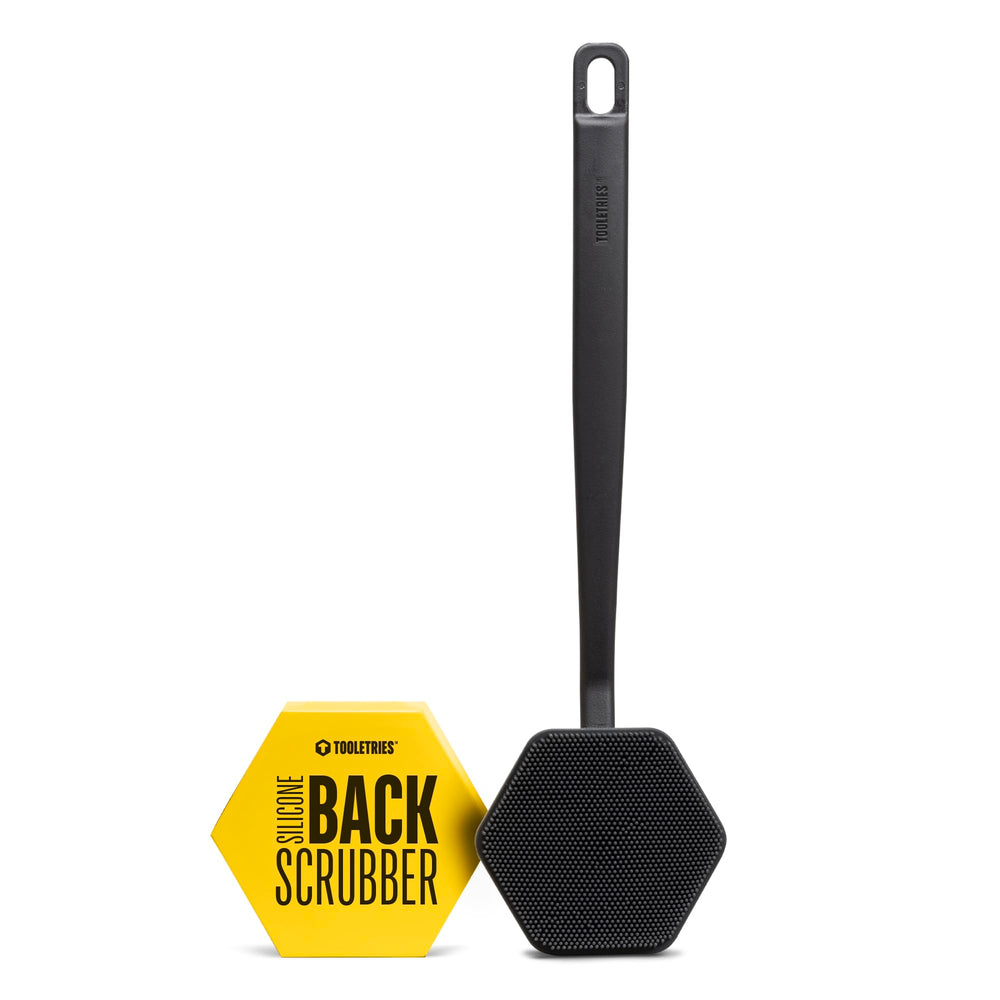 TOOLETRIES brosse-dos en silicone exfoliante charbon pour un dos propre et lisse
