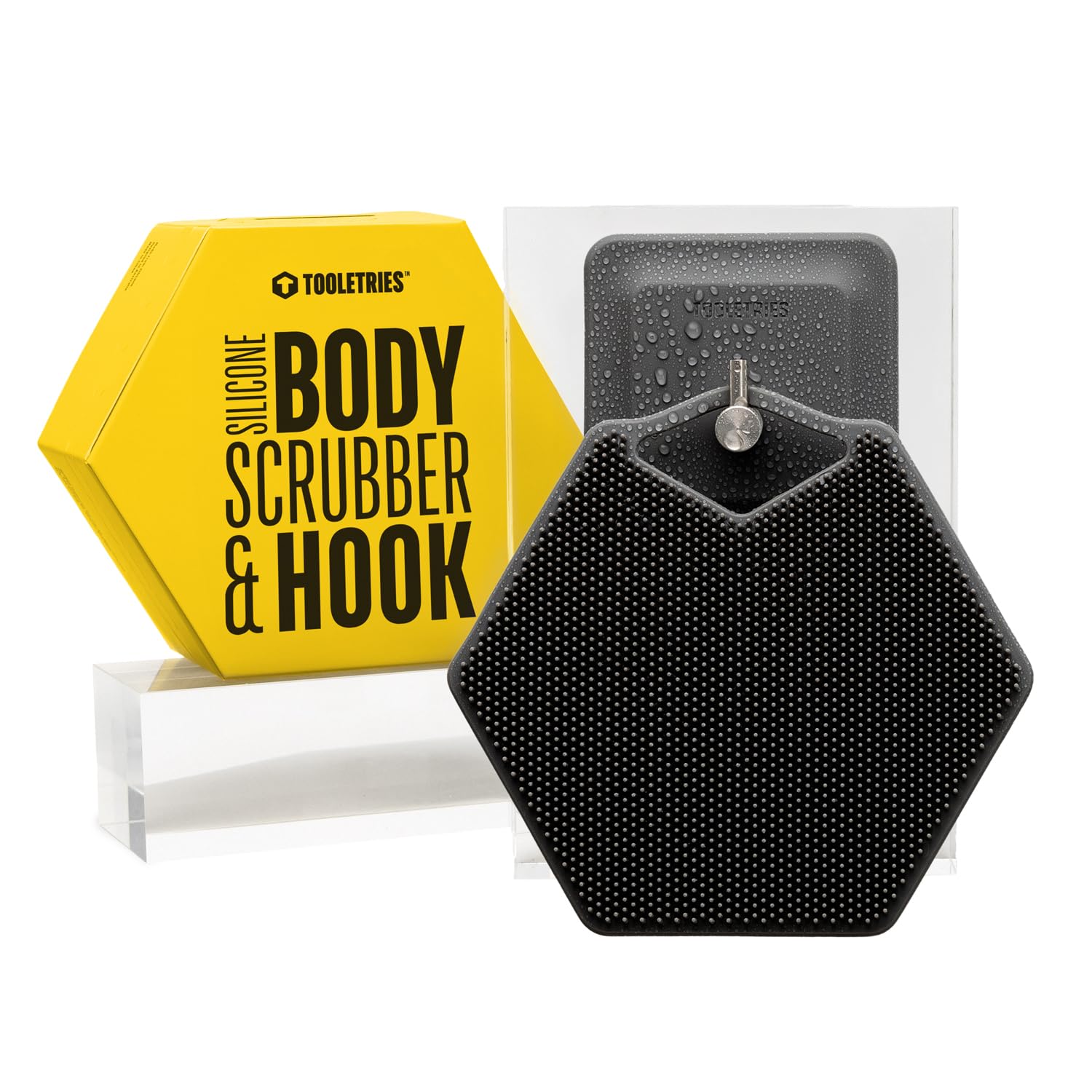 Gant TOOLETRIES en silicone charbon pour exfoliation en douceur.