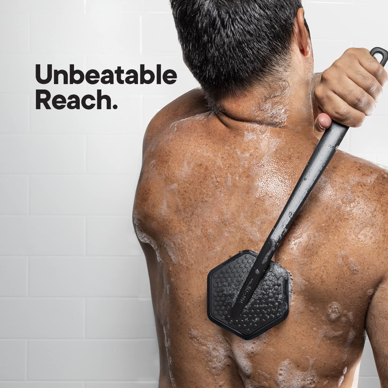 TOOLETRIES poignee longue brosse dos silicone, manche allongé pour atteindre le milieu du dos