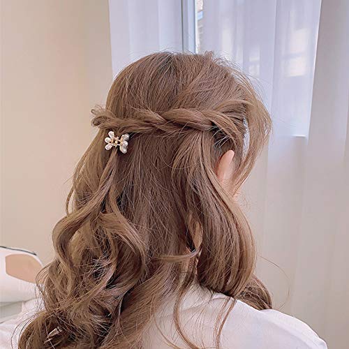 Toolzeen barrette cheveux fleurs or touche romantique pour mariage.