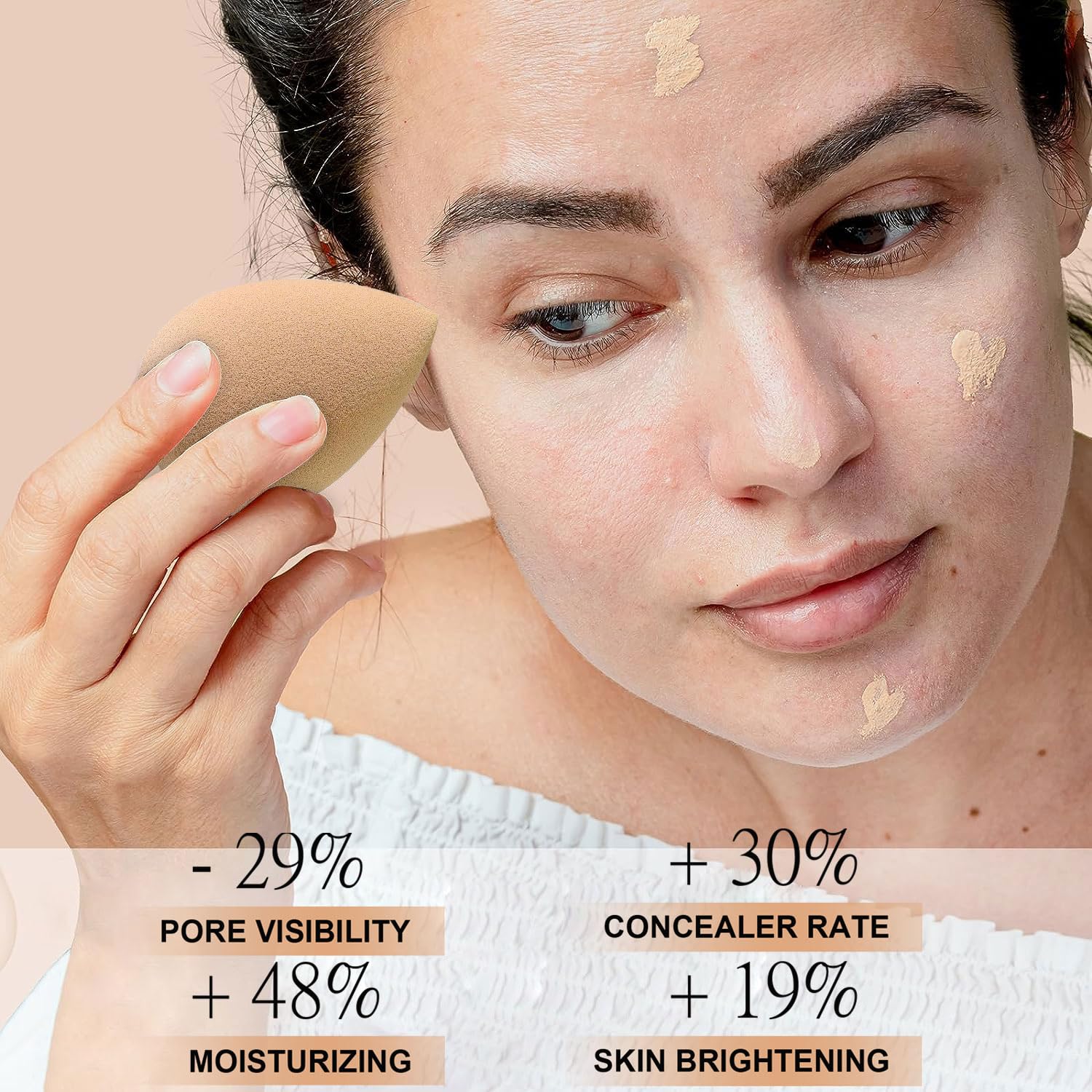 Topcent teinte ivoire, échantillon clair pour un teint naturel.
