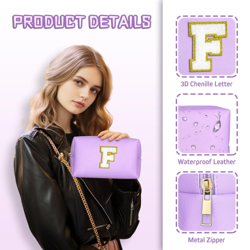 TOPEAST mini sac maquillage violet léger, idéal pour trier et transporter le nécessaire.