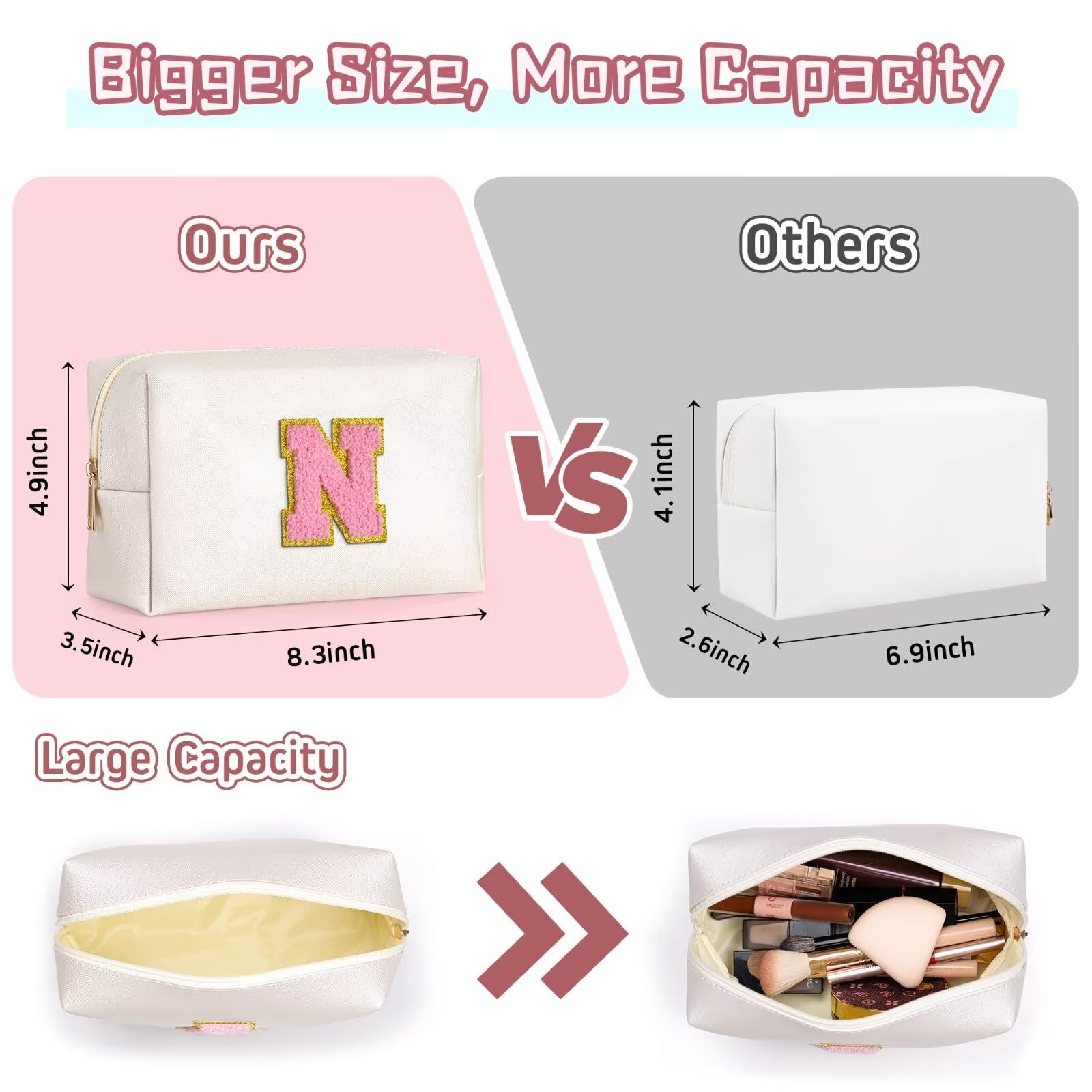 TOPEAST sac maquillage en cuir PU résistant et étanche