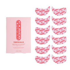 Topicals Faded emballage du masque hydrogel pour les yeux, prêt à l'emploi et rafraîchissant.