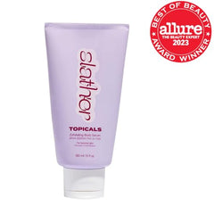 Topicals Slather sérum corps avec texture laitueuse en gros plan et hydratation.
