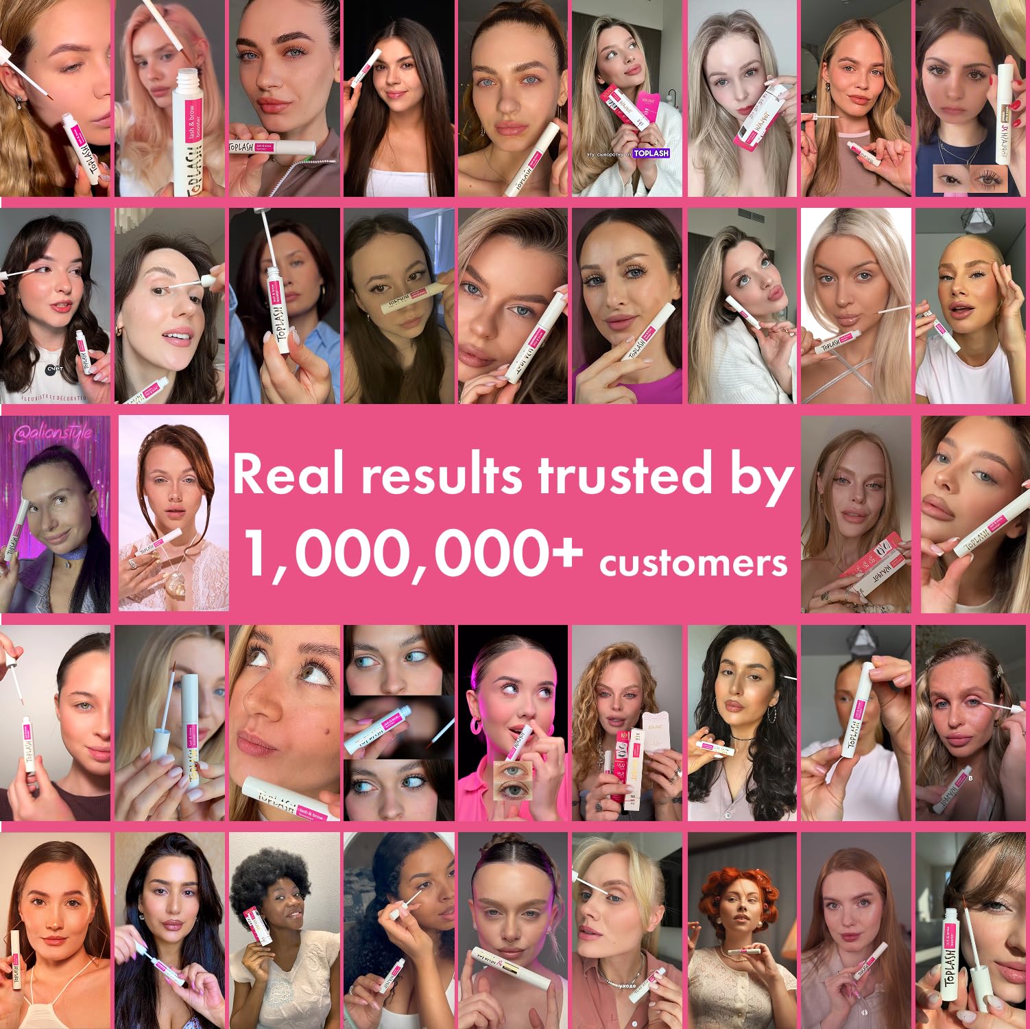 Toplash XL texte soin: routine simple pour cils et sourcils.