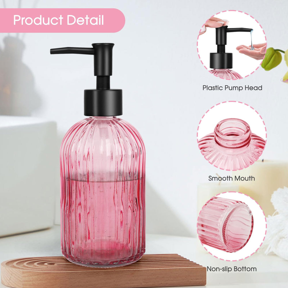 Topsky distributeur savon rose, 400 ml, parfait pour lotions et savons liquides.