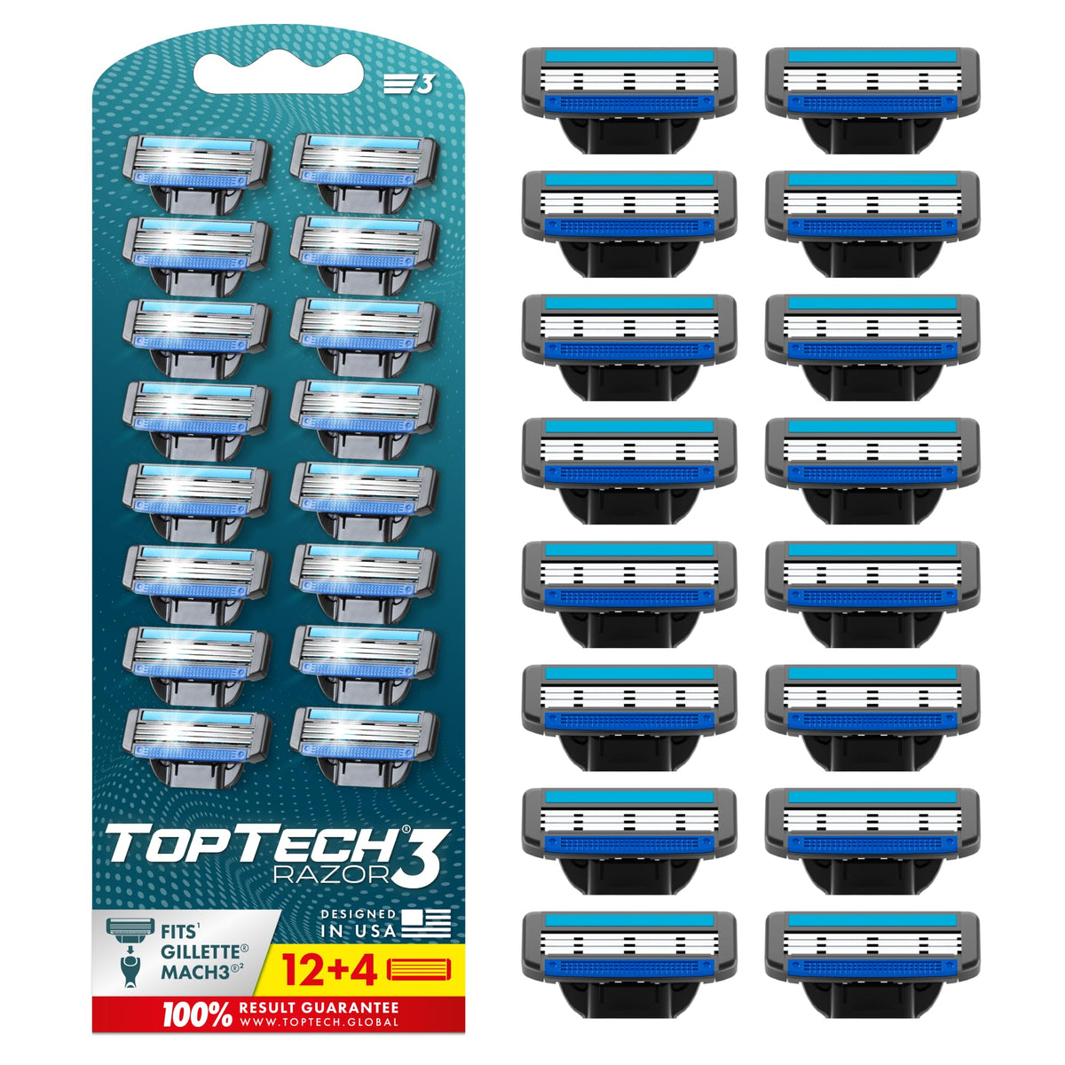 Toptech Rasoir3 pour homme — cartouches remplacements pour un rasage pratique et économique.
