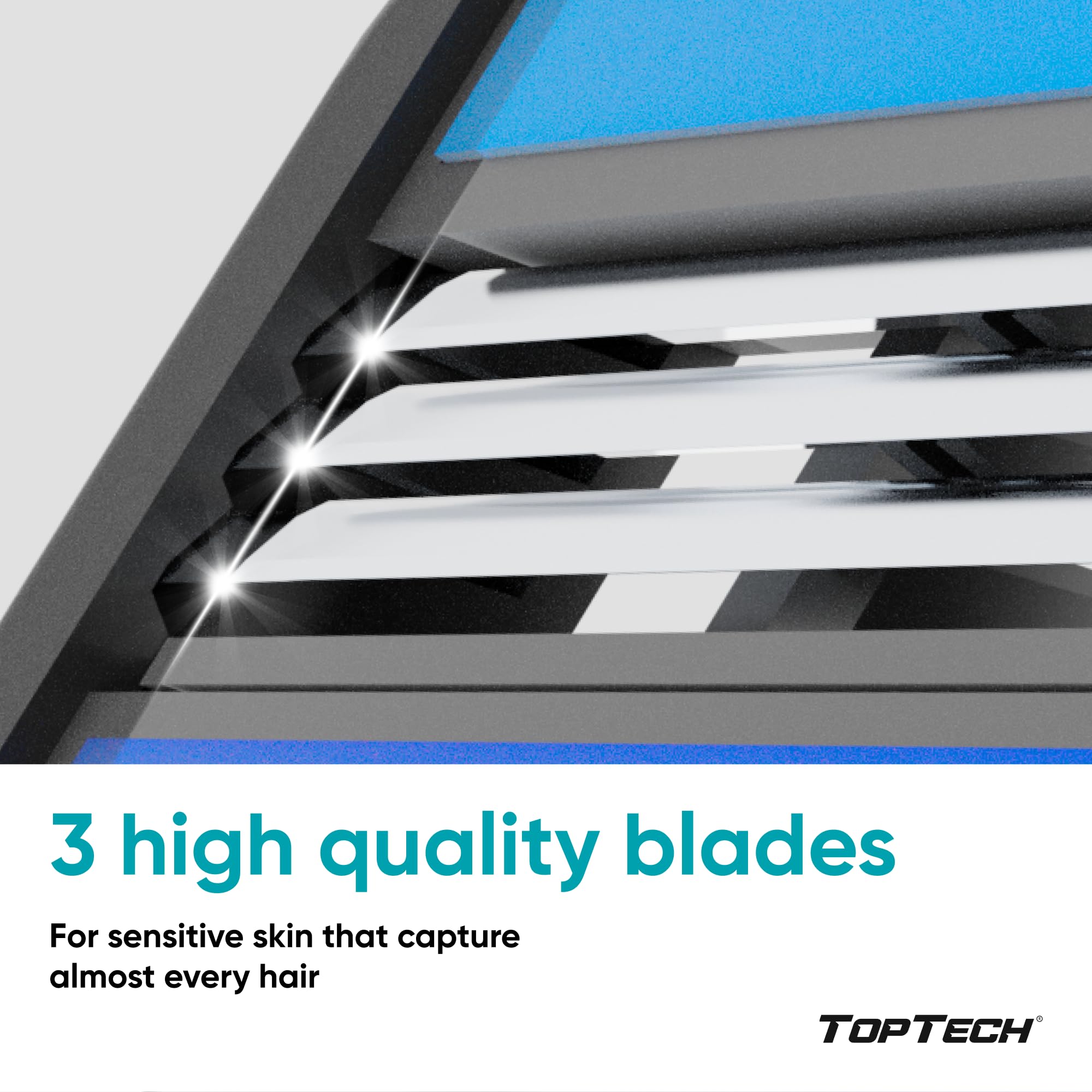 Toptech Rasoir3 pour homme — technologie Easy Glide pour éliminer mousse et poils.