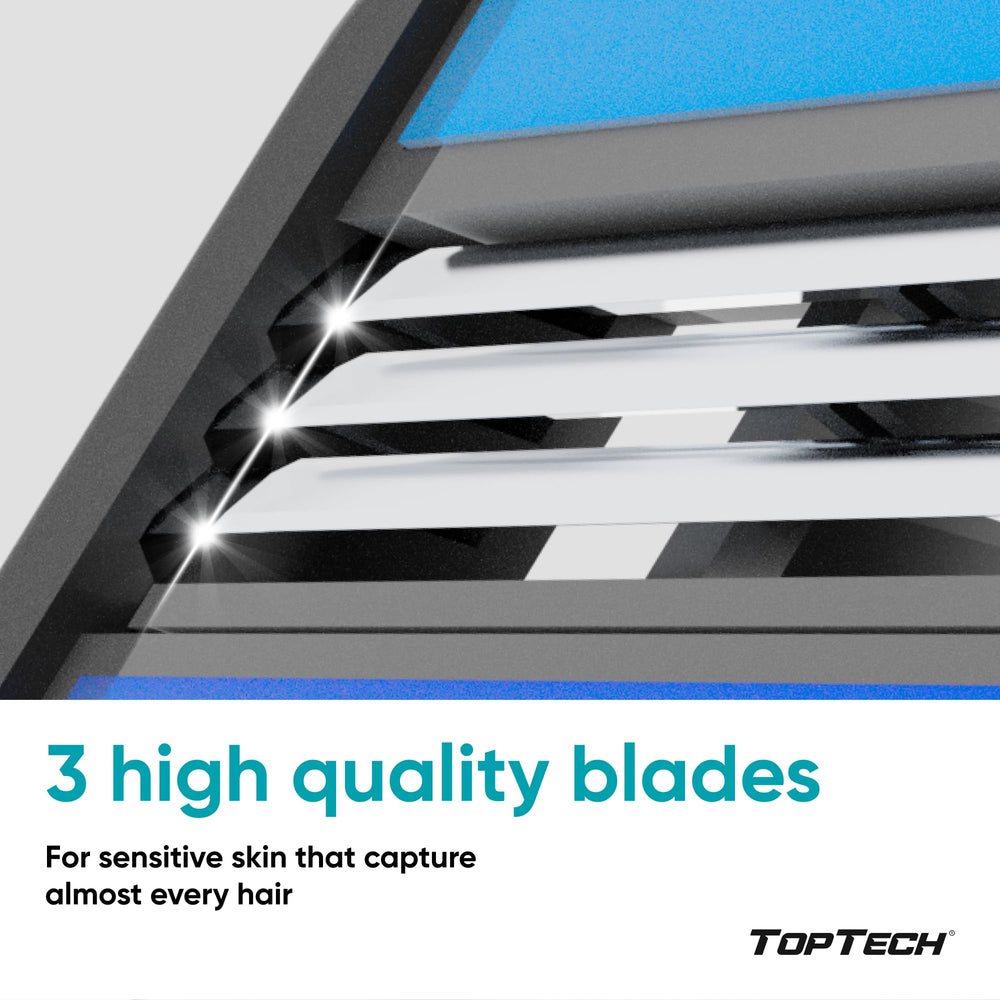 Toptech Rasoir3 pour homme — technologie Easy Glide pour éliminer mousse et poils.