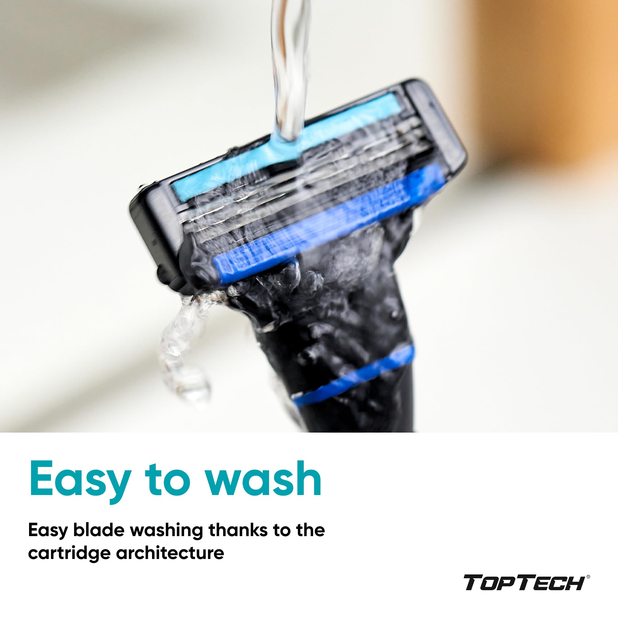Toptech Rasoir3 pour homme — nettoyage rapide sous l’eau sans effort.