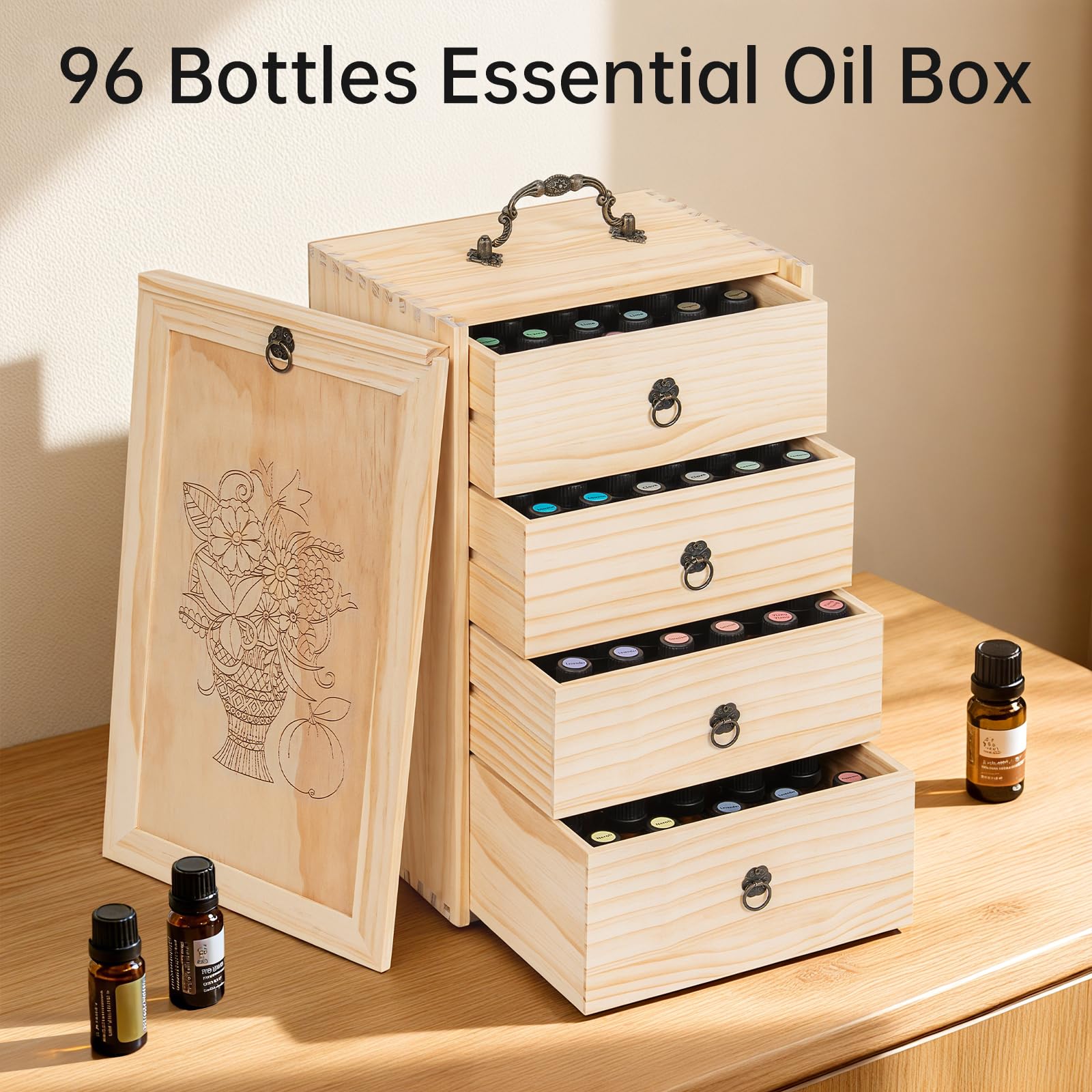 TORIBIO coffret organise les huiles en bois, cadeau idéal pour aromathérapie.