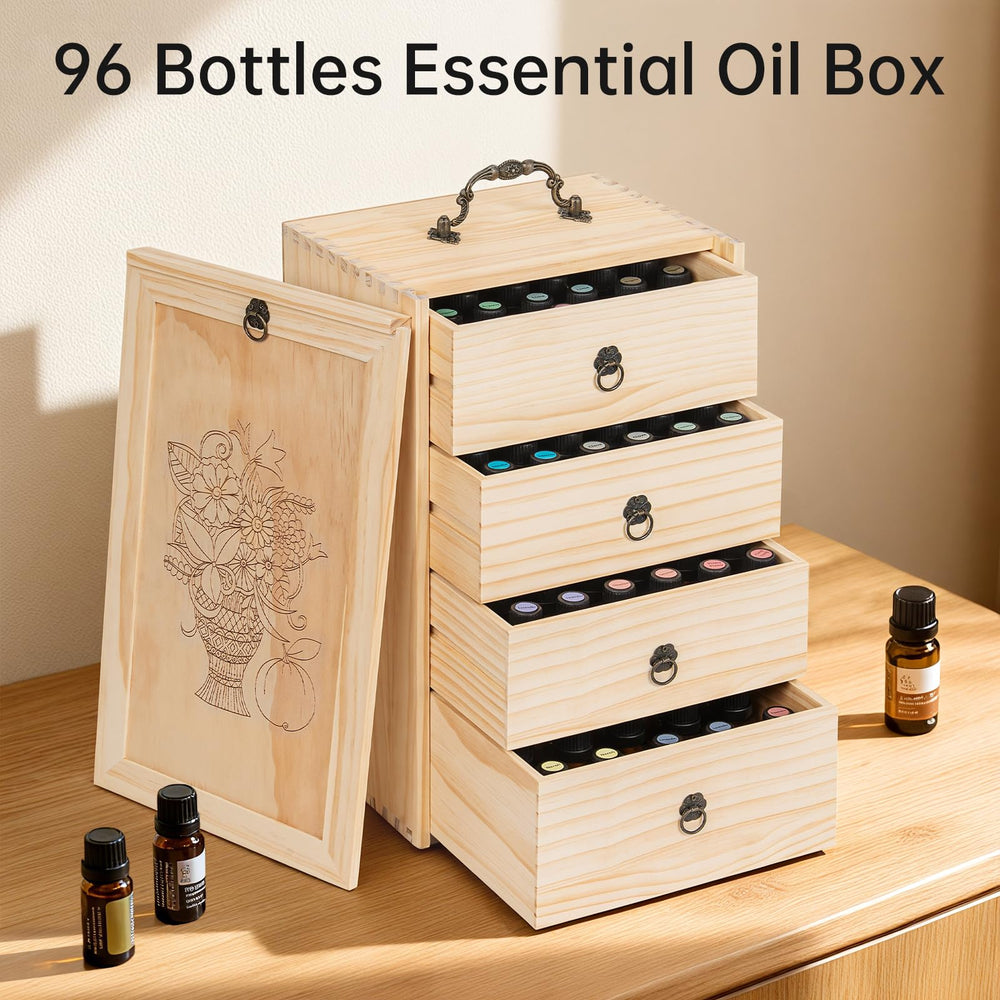 TORIBIO coffret organise les huiles en bois, cadeau idéal pour aromathérapie.