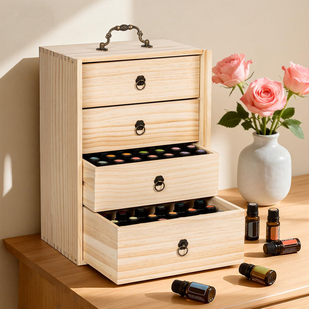 Organisateur en bois TORIBIO pour huiles 5–30 ml.