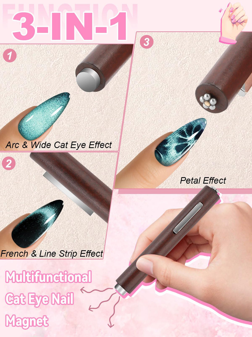 TOROKOM aimants-balles pour ongles, idéal pour dégradés effet œil de chat.