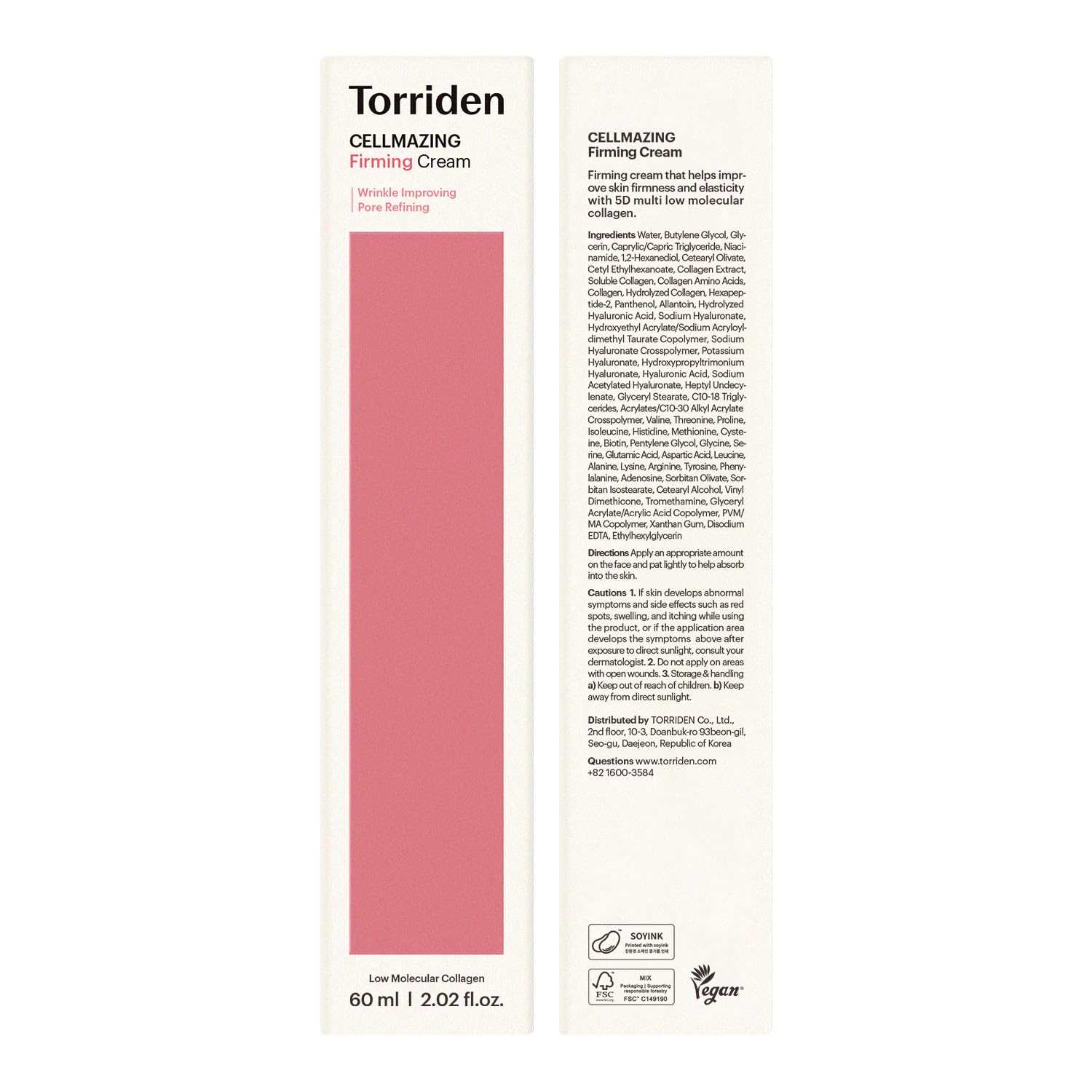 Torriden Cellmazing emballage-ecoresponsable-vegan : packaging durable et ingrédients vegan certifiés