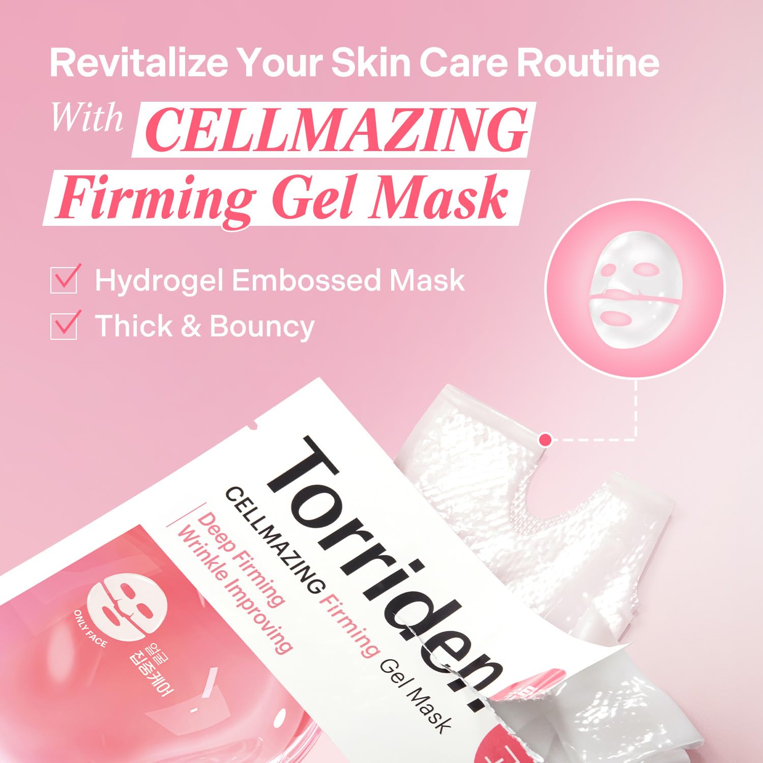 Texture gel embossé en contact avec la peau Torriden CELLMAZING