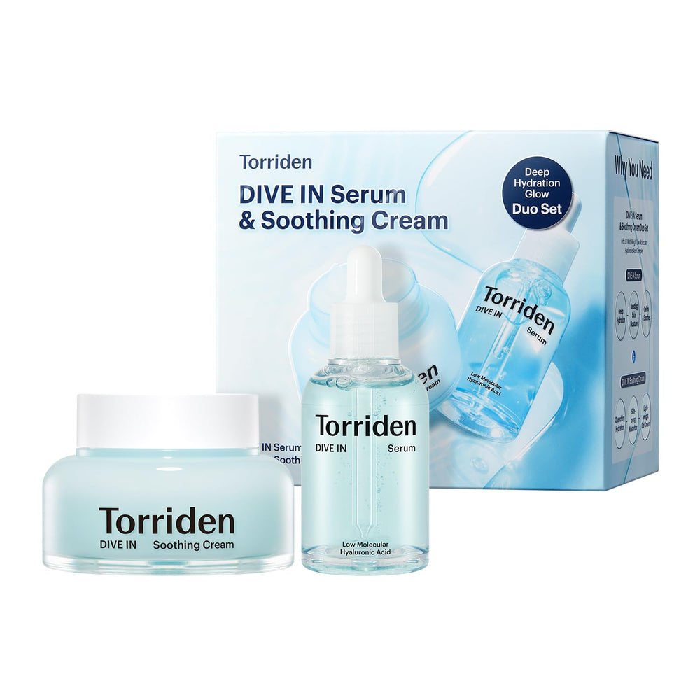 Sérum Torriden Dive In en bouteille, hydratation légère prête pour le maquillage.