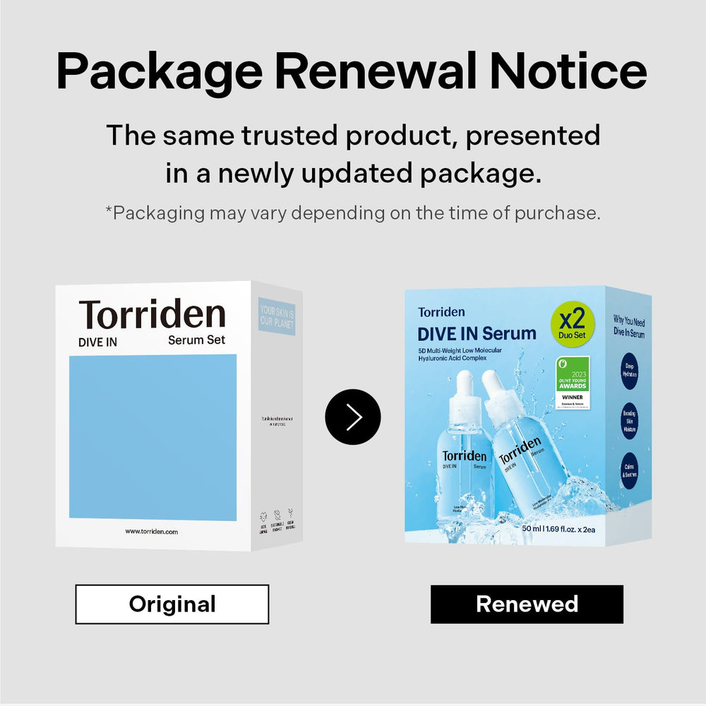 Torriden DIVE IN emballage vegan certifié et éco-responsable