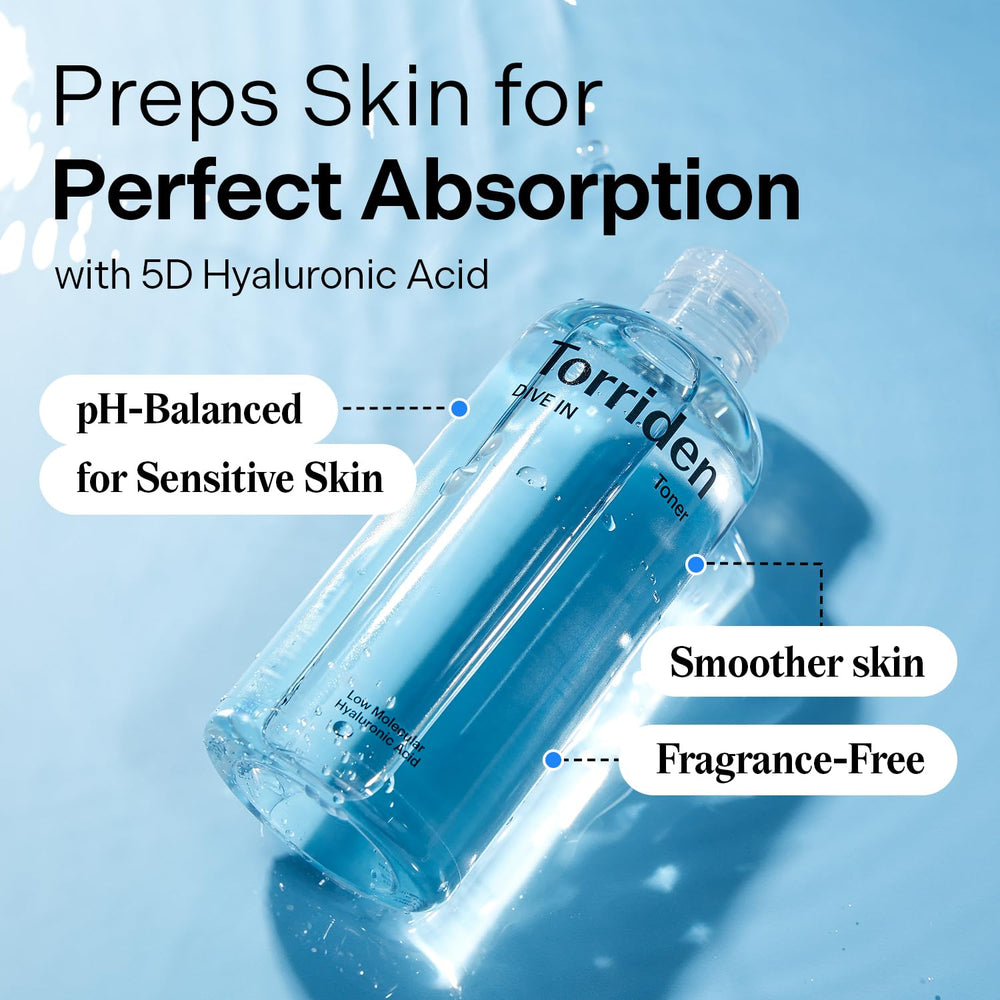 Torriden Dive in Toner, texture légère pour absorption rapide.