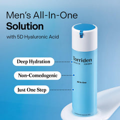 Torriden DIVE IN pour Homme, application fluide qui s’absorbe rapidement sans film gras.