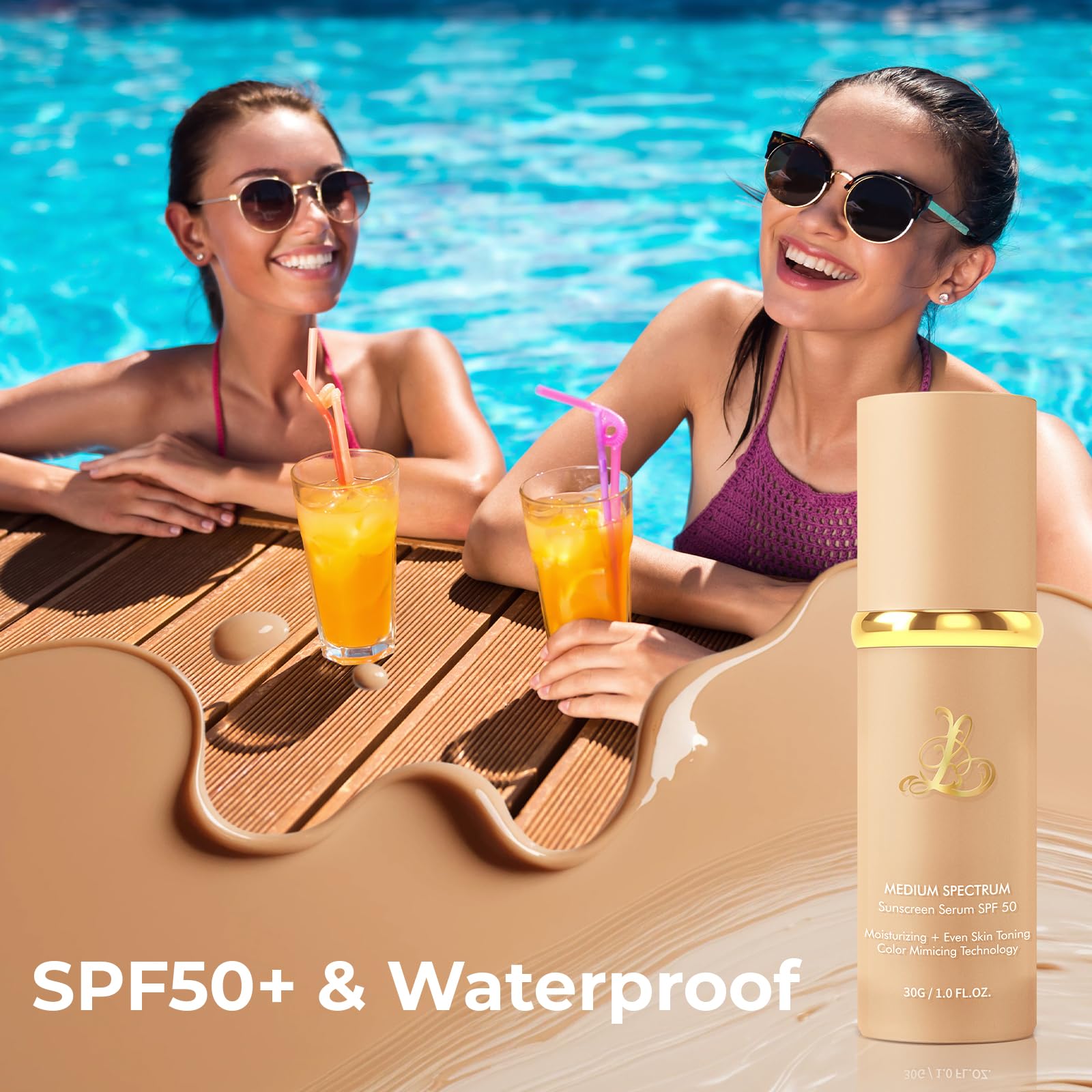 TOSOUATOP fond de teint 4 en 1 SPF50 protege du soleil tout en embellissant le teint.