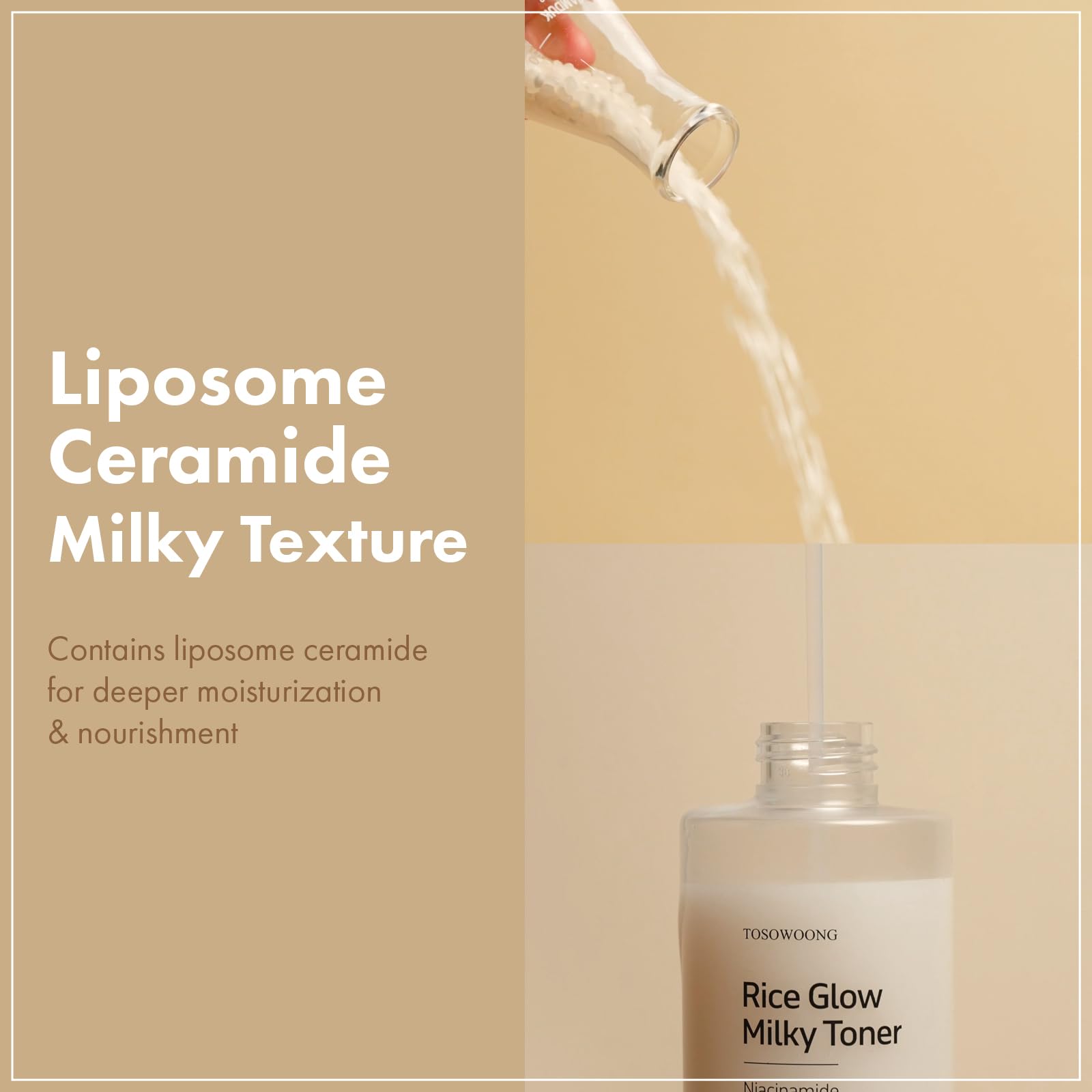 TOSOWOONG Rice Glow Toner, barrière cutanée renforcée grâce aux céramides.