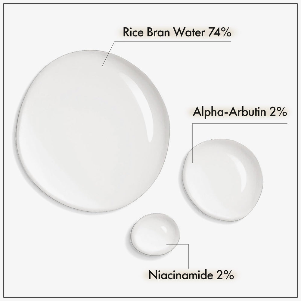 TOSOWOONG Alpha Arbutin 2% Riz Serum, eau de riz 74%, hydratation durable.