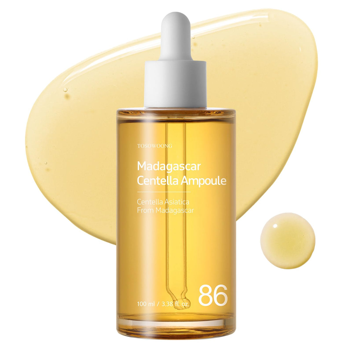 TOSOWOONG Madagascar Centella 86% - bouteille ampoule, soulagement potentiel pour peaux sensibles.