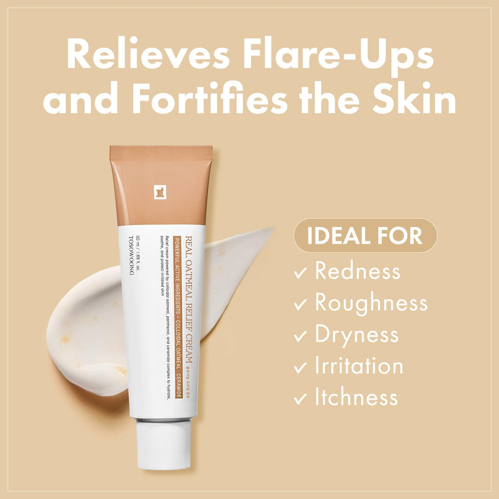 TOSOWOONG Crème d’avoine réelle – texture légère qui pénètre rapidement et apaise.